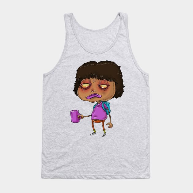 Dora before coffee Tank Top by idrawcartoons